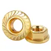 Porca Sextavada com Flange de Cobre H59 M3~M12 Porca Antiderrapante de Cobre Puro em Estoque Porca Sextavada com Flange Serrilhada