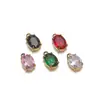 Colgante Minimalista de Acero Inoxidable con Piedra Ovalada Chapado en Oro de 18K con Garras Diamante para Collar Pendiente DIY de Gama Alta Nicho Accesorios