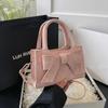 Bolso de mano retro de moda para mujer nuevo 2024 Verano bolso bandolera con lazo texturizado Corea del Sur bolso pequeño portátil