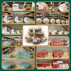 Suministro Directo de Fábrica de Cajas de Empaque de Lata Selladas con Plástico para Tazones, Cajas de Tazones Desechables de Papel de Aluminio Dorado de Grado Alimenticio, Recipientes para Postres y Frutas