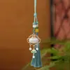 Estilo Chino Brocado Song Patrón de Nube Manija de Cerradura Cuerda Colgante DIY Llavero Universal Broche Hanfu Adorno Portátil