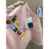 Camiseta de Manga Corta de Algodón Puro Pesado de Verano para Hombres y Mujeres, Corte Holgado, Versátil Top Dopamina para Estudiantes, Cuello Redondo Moderno