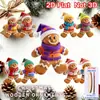 16 Piezas de Adornos de Pan de Jengibre Adorno de Árbol de Navidad de Madera Pan de Jengibre Colorido con Sombrero y Suéter Decoraciones Navideñas