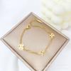 Nuevo de Moda Xiaohongshu Más Vendido Moda para Viajar Lujo Hueco Trébol de Cuatro Hojas Collar Pulsera Accesorios de Joyería Vintage