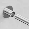 Barra telescópica para cortina de ducha sin perforaciones transfronteriza riel curvo en forma de L en forma de U baño barra para ducha de baño acero inoxidable
