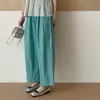 26 Verão Novo Estilo Japonês Casual Finos Largos Emagrecedores Calças de Papel para Mulheres, Petite Nove-Quartos Calças de Perna Larga