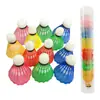 O badminton de nylon é resistente a jogar, a bola de treinamento de badminton de plástico é muito resistente a jogar 12 peças de borracha de prática de badminton