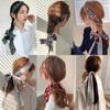 Novo Estilo Elástico de Cabelo Fita Faixa de Cabelo Estilo Francês Acessórios de Laço de Cabelo Retrô Corda de Cabelo Acessórios de Cabelo Lenço de Seda Feminino Cinto de Cabelo