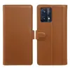 Capa Flip de Couro Genuíno com Porta-Cartões e Suporte Anti-Queda para Realme 9/10/11/12 Pro/Pro+