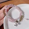 Nova Pulseira Olho de Gato Círculo Duplo Feminina Prata Estrela Lua Borboleta Pingente Cauda de Peixe Design Super Fada Pulseira