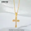 Accesorios de Collar Cruzado de Acero de Titanio para Mujer, Acero Inoxidable Sin Decoloración Zirconia Marina Cadena de Clavícula de Lujo Nicho