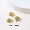 Acessórios de cristal DIY para pulseiras, contas espaçadoras douradas com areia, materiais para joias banhados a ouro cobre e acessórios de cordão feitos à mão