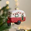 Decoração de árvore de Natal com bola alienígena pintada de Natal pingente pequeno Pacote de presente de Natal Casa de carro Boneco de neve Enfeite Pingente