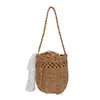 Bolsa de Palha Grande Capacidade Verão 2026 Nova Estilo Preguiçoso Feminino Moda Artística para o Dia a Dia Ombro Único Transversal Balde Bolsa Pequena