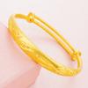 Atacado de fábrica pulseira vintage banhada a ouro brilhante push-pull feminina ouro de areia do Vietnã pulseira estrela bebê dragão e fênix