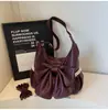 Moda Casual Retro 2026 Transfronteriza Bolso de Hombro/Axila con Lazo Gran Capacidad Bolso Cruzado Nuevo para Viajes