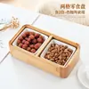 Prato de Frutas Estilo Japonês para Uso Doméstico, Bandeja de Lanches de Luxo Leve, Bandeja de Lanches para Mesa de Centro da Sala de Estar, Bandeja Dividida para Sementes e Frutas Secas