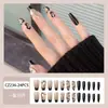 Comercio Exterior Uñas Postizas Diamante Champagne Joyería Uñas Portátiles Manicura Francesa de Gama Alta 24 Piezas Europeas y Americanas Más Vendidas