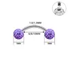 Mulsanne F136 Aleación de Titanio Clavo de Ceja Rosca Externa Bola de Barro Varilla Curva Shambhala Hueso de Ceja Completo de Diamante Puente Nasal Clavícula Clavo