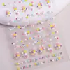 Joia adesivo de unha de flor fresca pequena 5D relevo tridimensional cor dopamina adesivo de unha de flor HG