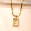 Collar de Acero de Titanio Transfronterizo con Colgante Único Colgante Cuadrado de Diamante Fundido Cadena para Suéter Lujo Ligero Joyería de Acero de Titanio de Alta Gama Fábrica