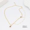 Jiexing Novo Colar de Pérolas Barroco Corrente Cubana Coração em forma de Coração Multi-camada Clavicle Chain Internet Celebridade High-end Design Sense Light Luxo