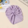Chapéu Infantil Novo Estilo, Chapéu de Bebê Respirável com Recortes e Laço em Camada Dupla, Chapéu de Bebê Elástico Sem Aba