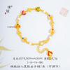Pulsera de mariquita de la suerte con esmalte chino, de oro y arena vietnamita de larga duración, joyería ligera de lujo de alta gama para mujer.