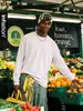 Ropa para Hombre Jiezhan 220G Fruta Elástica Manga Larga 26 Otoño Nuevo Producto Transfronterizo Europeo y Americano Holgada Color Sólido Talla Grande Camiseta