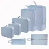 Tecido de Memória Transfronteiriço Kit com 6 Peças Roupas de Viagem Armazenamento por Compressão Mala de Viagem Mala para Viagem de Negócios Bolsa Organizadora para Roupas Íntimas