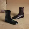 Botas Elásticas de Tacón Medio con Punta Redonda para Mujer, que Aumentan la Altura y Adelgazan, Nuevas para Otoño-Invierno, Slip-On, que Envuelven la Pierna, Botines Elásticos para Tobillo