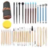 Herramientas de Cerámica Transfronterizas Set de 36 Piezas Palillo para Píldoras Cuchillo para Esculpir Arcilla Arcilla Blanda Fabricación Herramientas para Arcilla Plástica de Piedra DIY Hecho a Mano