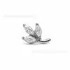 Aretes de aleación de titanio F136, pircings de labio con forma de hoja, pircings de cartílago, incrustados con circón 5A, joyería para piercing corporal de aleación de titanio G23