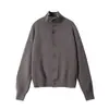 26 Otoño Invierno Nuevo Suave Cuello Alto Cardigan de Punto de Lana para Mujer Versátil de Moda Estilo Cardigan 488191