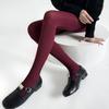 Outono e Inverno Estilo Miu Listras Verticais Slim-fit Leggings Feminino Algodão Mercerizado Cinza Ins Wear Meia-calça Vermelha Ankora