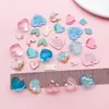 Colgante Corazón Chica Dulce Fresca Perla Estrella Translúcida Corazón Inglés en Relieve Arete Pulsera Bolso Accesorios Hechos a Mano DIY