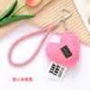 Bolso de peluche con forma de corazón de melocotón para teléfono móvil, llavero colgante, accesorio para otoño e invierno