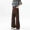 Pantalones Casuales Largos para Hombre de Pierna Extendida Primavera y Verano Calle Alta Americana Rectos Tipo Cimitarra Sueltos Tallas Grandes de Pierna Ancha