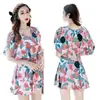 Traje de Baño de Alta Gama para Mujer 2026 Estilo Nuevo, Adelgazante y Conservador de una Pieza con Estampado, Adecuado para Mujeres Ligeramente Gorditas, Traje de Baño de Verano