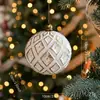 Colgante con Forma de Bola de Navidad Mate Retro Lujo Ligero Copo de Nieve Adorno de Regalo Decoración de Árbol de Navidad Plástico Blanco Dorado Nuevo Estilo