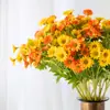 Simulación Rama Larga Margarita Pequeña Crisantemo Pequeño Manzanilla Decoración Sala de Estar Flor Falsa Decoración Crisantemo Holandés Decoración Flor de Seda