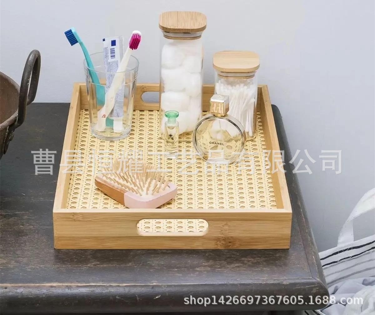 围炉煮茶竹木茶托实木客厅茶盘 平板酒店托盘 竹制收纳整理托盘