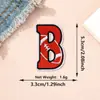 Parches de Tela de Colores Rojos con 26 Letras del Alfabeto Inglés y Números, Estilo Béisbol Americano, Parches Decorativos para Planchar DIY