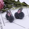 En stock, lindas horquillas para el pelo de conejo con forma de bola de pelo grande de Islandia para niños, accesorios para el festival del medio otoño, linterna, accesorios de joyería DIY