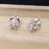 Conjunto de Anel Aberto e Brincos de Folha em Prata S925 com 4-5 Contas DIY Base de Pingente Pequeno de Uva Semi-Acabada 6216