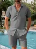 Camisa de manga corta para hombre Amazon 2024 Nuevo traje Verano Holgada Casual de Algodón y Lino Camisa Cardigan en stock