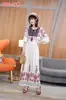 Vestido de Verano para Mujer Estilo Tailandés Transfronterizo Algodón Seda Floral Manga Corta Falda Larga Vacaciones Marítimas Falda Literaria