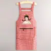 Avental de Lona para Cozinha Doméstica Respirável Moderno Avental de Cintura Novo Estilo Macacão para Adultos Resistente a Manchas Resistente à Sujeira Roupa de Trabalho Feminina