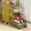 Cesta de armazenamento para tapete de yoga, cesta de armazenamento para equipamentos esportivos e de fitness com rodas, prateleira de armazenamento para uso doméstico no vão lateral do armário atrás da porta