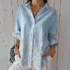 Camisa de Manga 3/4 com Ombro Caído Estampada em 3D para Primavera e Outono - Novo Modelo Mais Vendido - Site Independente Europeu e Americano da Amazon Transfronteiriça
